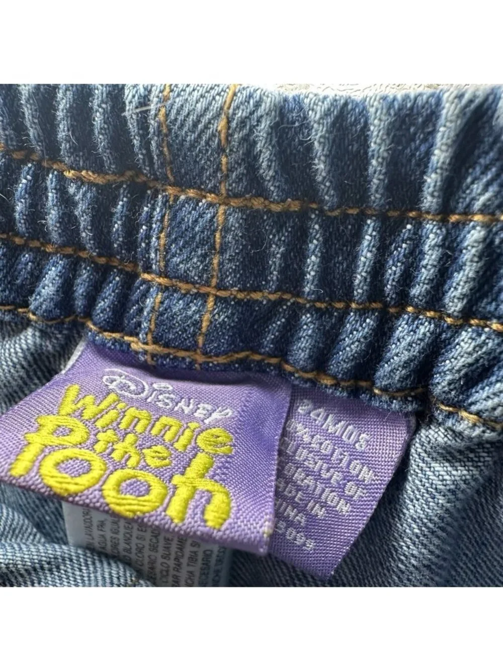 Vintage Disney Winnie the Pooh Toddler Jeans Pooh's Fishing Lure Patch 24 Months